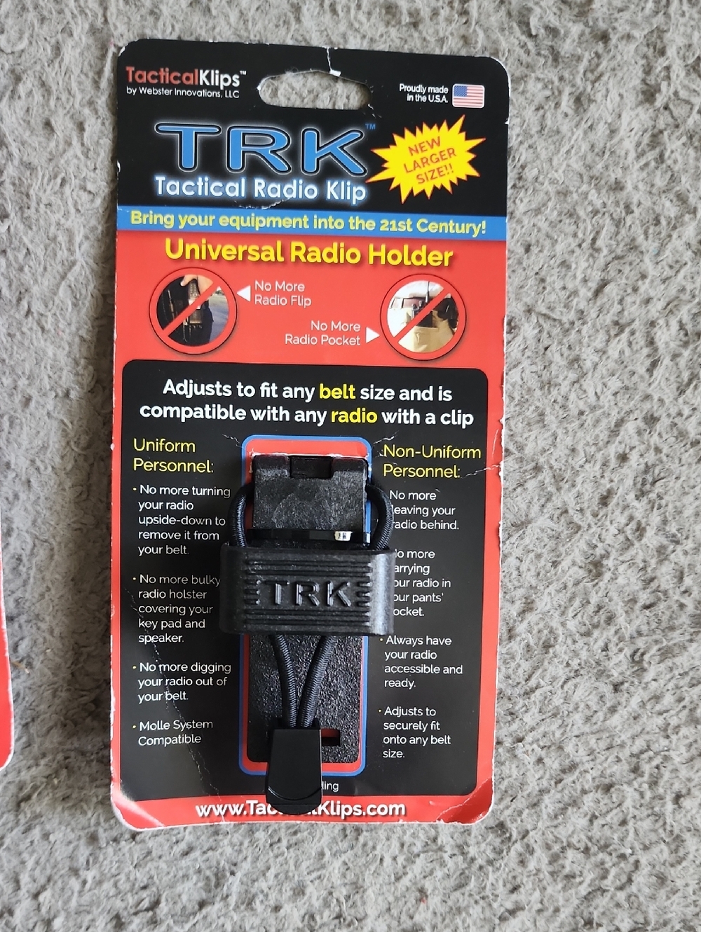 TRK Tactical Radio Klip Universal Radio Holder — Black